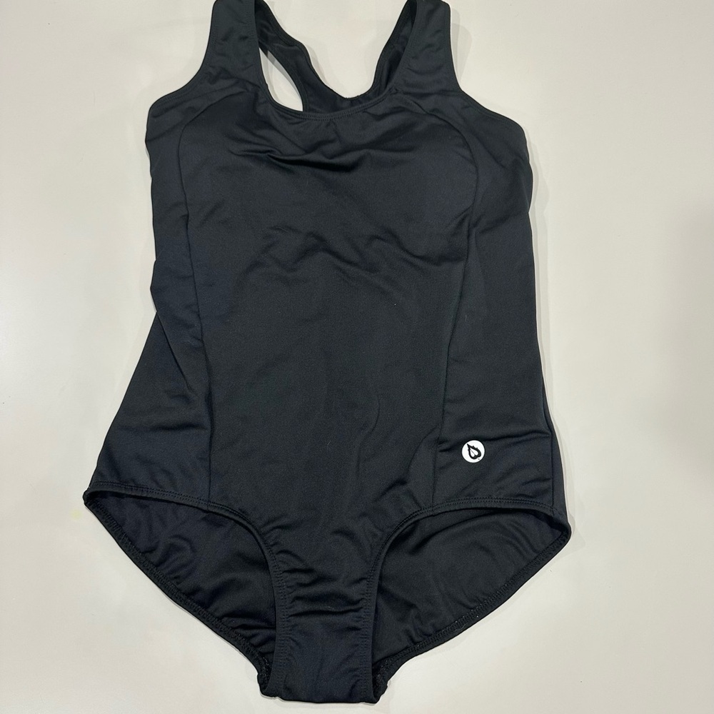 Baleaf Black Racerback One-Piece Swimsuit with Scoop Neckline size 38
